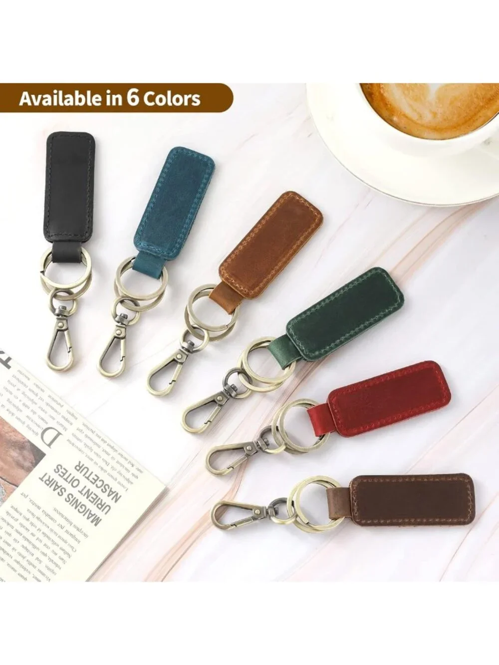 Genuine Leather Universal Key Fob Keychain Holder for Men & Women - Stylish